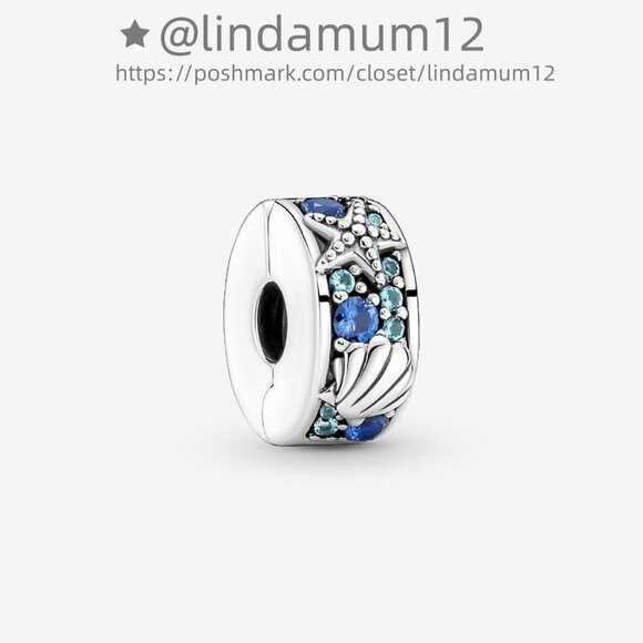 Pandora Tropical Starfish & Shell Clip Charm - Picture 1 of 5